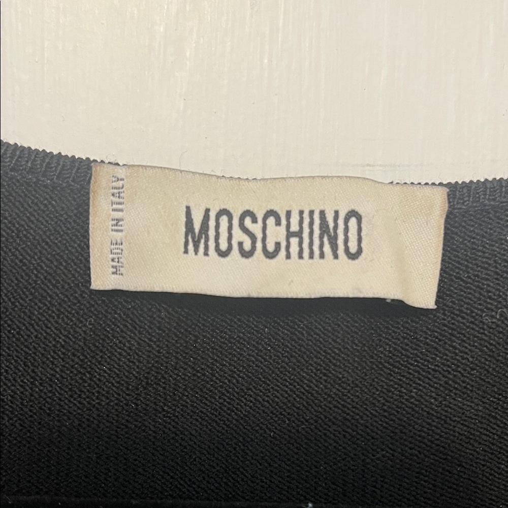 Moschino Black Long Sleeve Tie Front Sweater Top - Picture 3 of 5